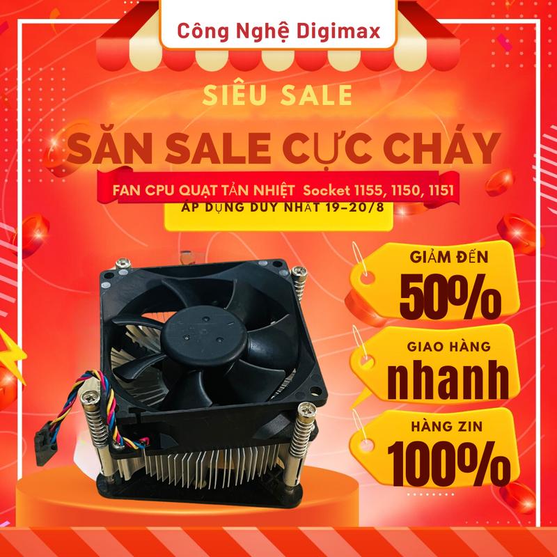 Fan Quạt Tản Nhiệt CPU Intell Lõi Đồng Nguyên Chất Cho Máy Tính - Socket 1155, 1150, 1151 - Bảo Hành 1 Đổi 1 - Tặng Kèm Keo Tản Nhiệt