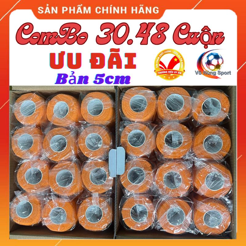 Băng keo thể thao,30 và 48 cuộn băng quấn cổ chân giày đá bóng quấn cổ tay cao su non tự dính đá bóng y tế chống chấn thương