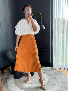 Rok Plisket Midi / Rok Plisket Tanggung / Rok 7/8  / Plisket Premium / Pleated Skirt