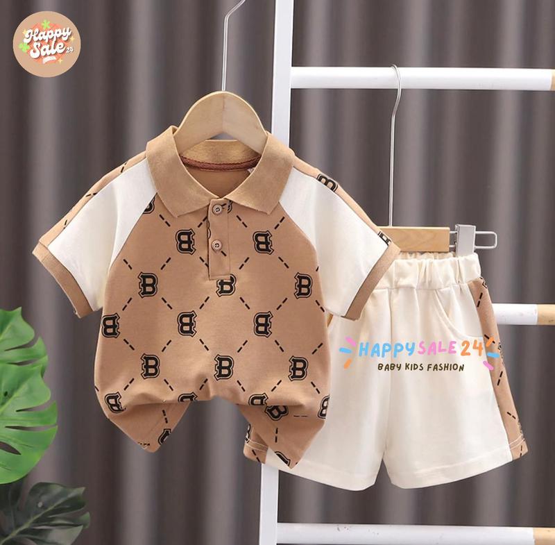 Setelan anak kaos polo anak celana pendek anak usia 1-5 tahun top fashion anak pakaian anak laki-laki dan perempuan baju anak kekenian baju set anak terlaris by.Happysale24 1
