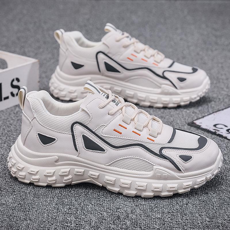 Giày nam - Giày sneaker nam da phối lưới  B19  Shoes  Đế Bằng