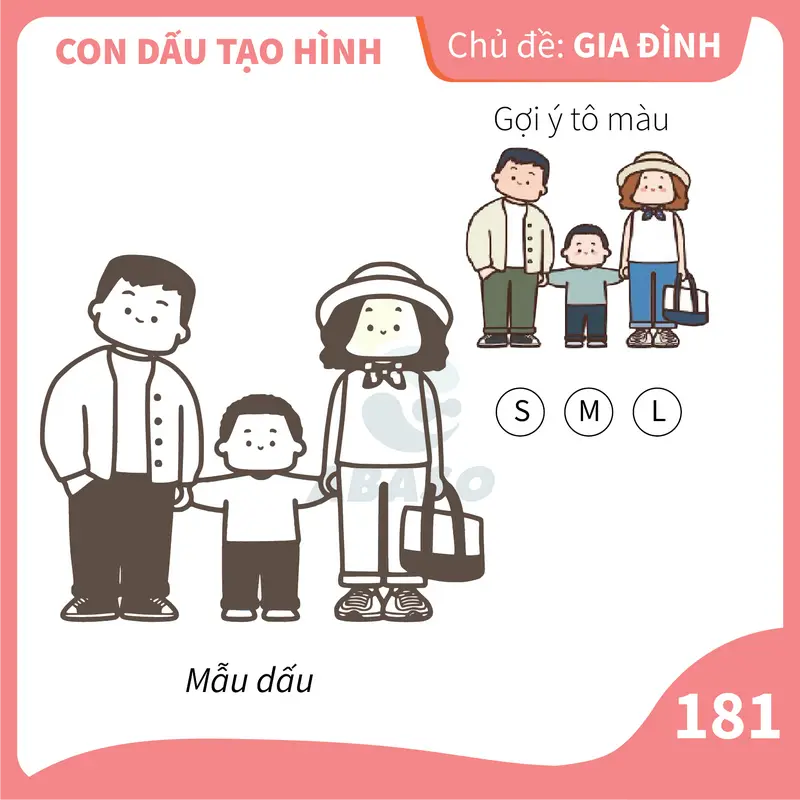 Dụng cụ tạo hình vẽ bánh Kem - Chủ đề Gia Đình 6