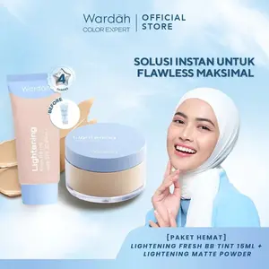 Wardah Paket Lightening Complexion Set - Wardah Lightening Fresh BB Tint 30 ml + Wardah Lightening Matte Powder 20 g - Makeup