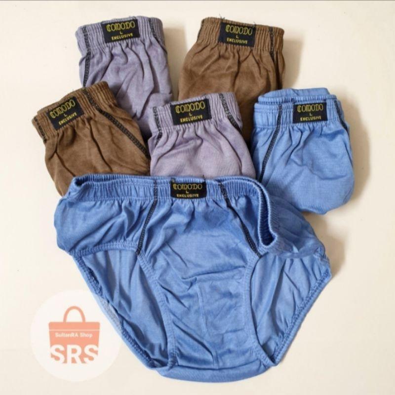 K10 = 6 Pcs Celana Dalam Pria Comodo / Kareshi/ M, L, XL , XXL Lusinan 211 212 213 210 Katun Poliester Polos Celana Dalam Pria Lembut 1