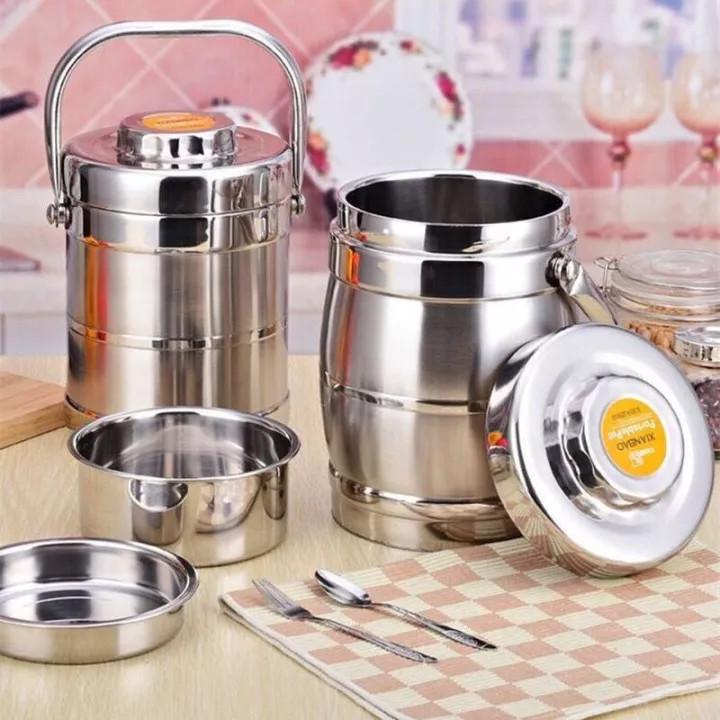 CAMEN INOX CAO CẤP - HỘP CƠM GIỮ NHIỆT 3 NGĂN 1L3 VÀ 1L9