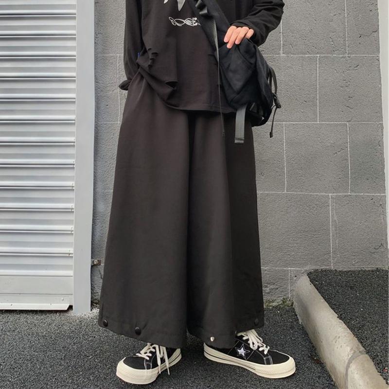 Quần Màu Tối, Phong Cách Harajuku Nhật Bản, Phong Cách Yamamoto, Đường Phố Cao Cấp, Thương Hiệu Hợp Xu Hướng Cho Nam Và Nữ, Quần Cropped Cho Cặp Đôi, Quần Đùi Bảo Hộ Lao Động, Ống Rộng, Chân Thẳng 0