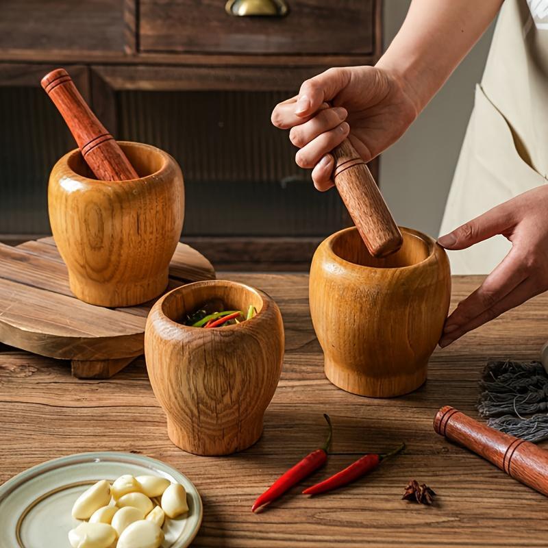 Multifunctional Grinding Bowl Set, 4 Counts Kitchen Garlic Mash Artifact, Sushi Spice Grinder, Pepper Chili Crusher, Household Commercial Grinding Tools, Seasoning 3