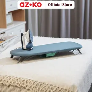 AZKO Stora 30.5X11.6X40.6 cm Meja Setrika Lipat Dengan Popup - Biru Caddy Papan Setrikaan Alas Tempat Setrika Ironing Board Perlengkapan Rumah