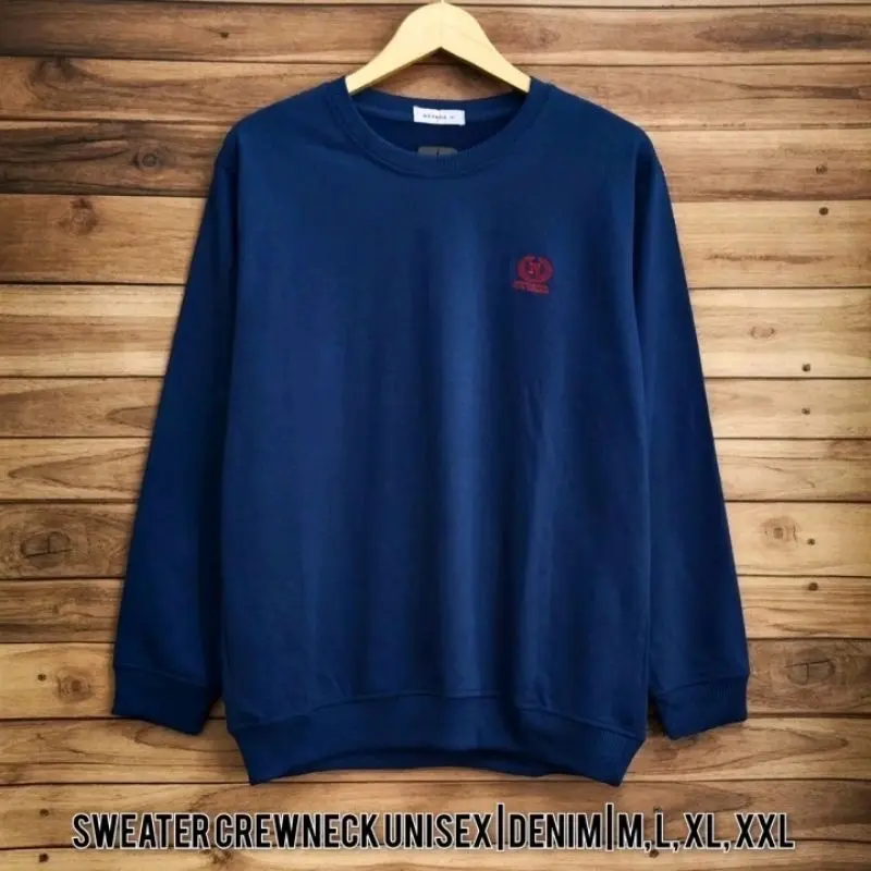Nevada switer polos pria Sweater nevada catton Basic Hitam Tebal