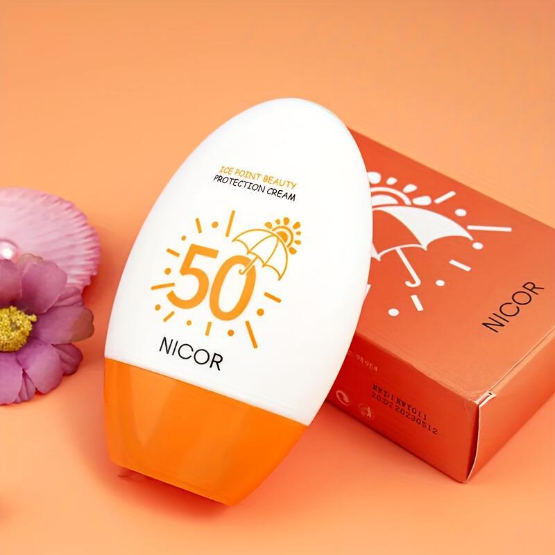Kem Lót Trang Điểm, NICOR, SPF50PA, Kiềm Dầu, Kem Giảm Lỗ Chân Lông, Với Thiết Kế Vòng Sống, Chai Màu Trắng Và Cam, Để Thoa Kem Nền Hoàn Hảo, Kem Dưỡng Da Mặt Dưỡng Ẩm Cosmetic 6