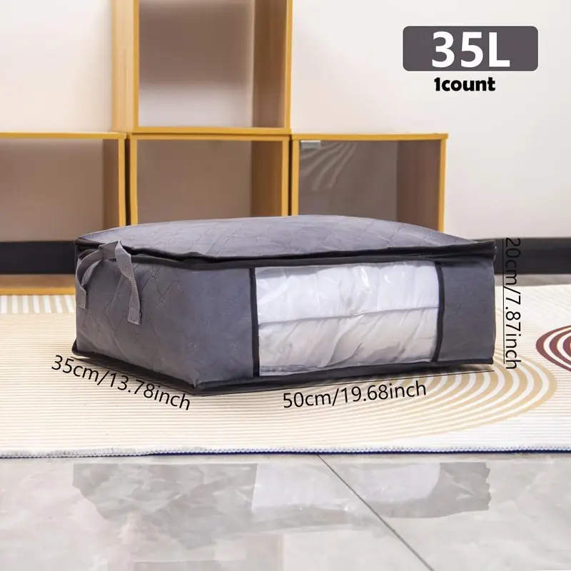 Large Capacity Clothes Storage Bag, Foldable Storage Organizer with Handle & Zipper, Summer Gift, Home Containers for Bedding, Blankets, Comforters, Storage for Bedroom, House Accessories, Mens Gifts, Valentine's Day Gift, Travel Accessories 6