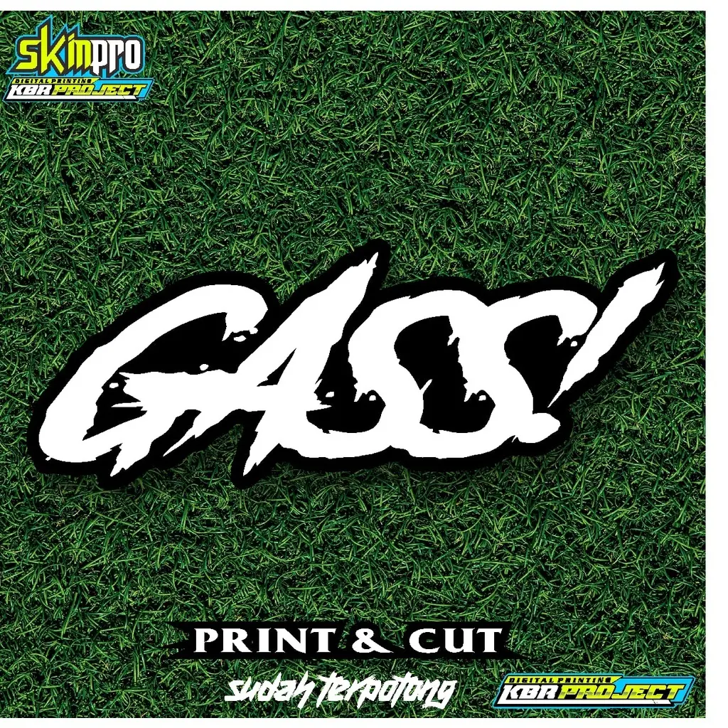 [COD] Stiker GAS! Motor Tulisan Jepang Cina Stiker Hologram Montor