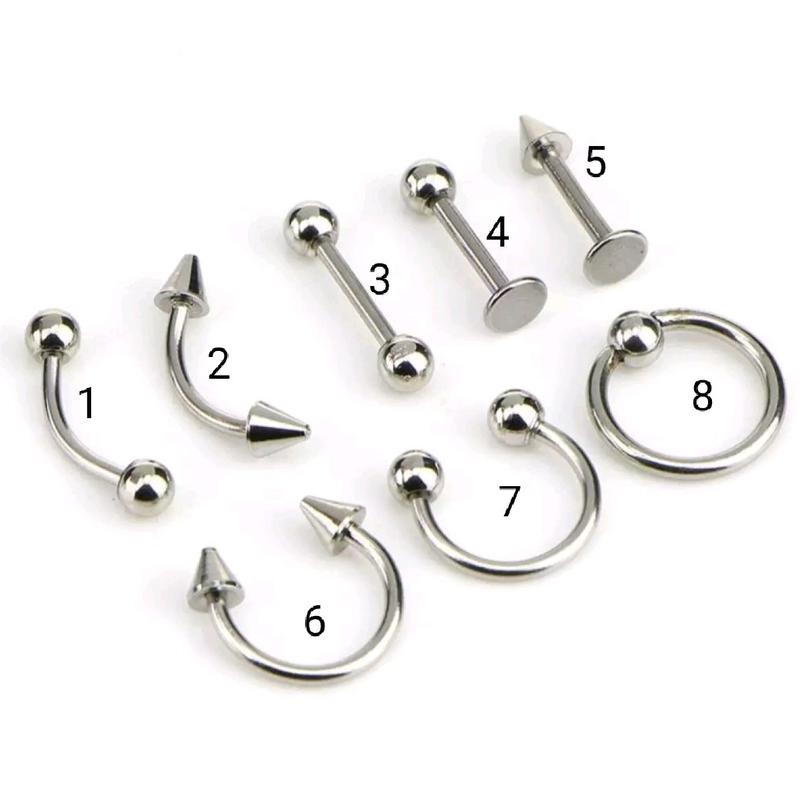 1 chiếc KHUYÊN CƠ BẢN - Khuyên thép y tế không gỉ - Khuyên xỏ cơ bản - Khuyên tai septum môi rốn lưỡi nẹp bump,... - Khuyên xỏ thép không gỉ - Hoa Tai