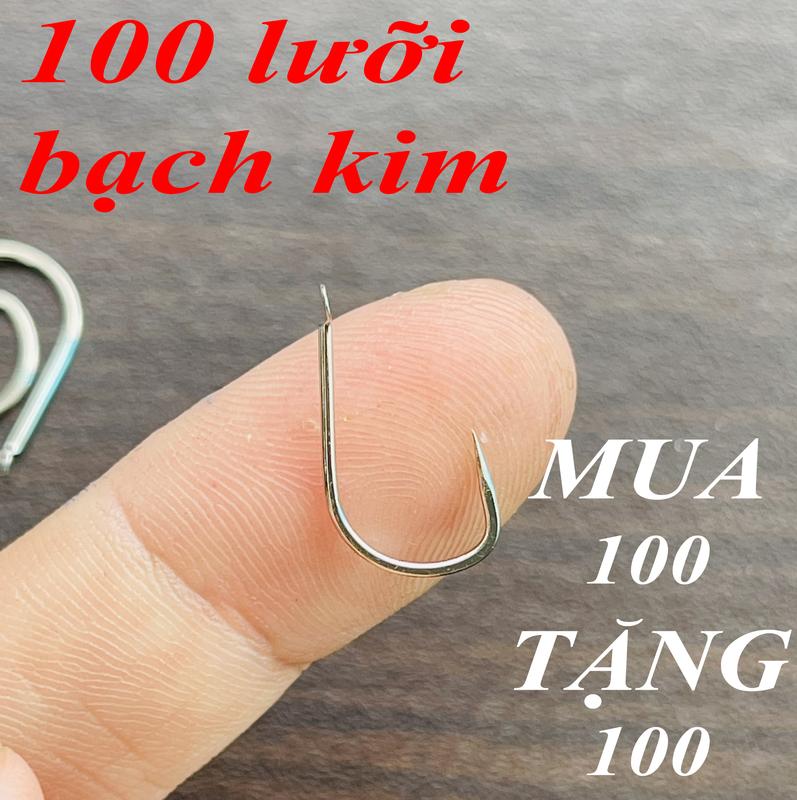   100 tặng 100 Lưỡi Câu Cá Màu Bạch Không Ngạnh Kim Bằng Thép Siêu Cường Chuyên Câu Cá Rô Chép Diếc 