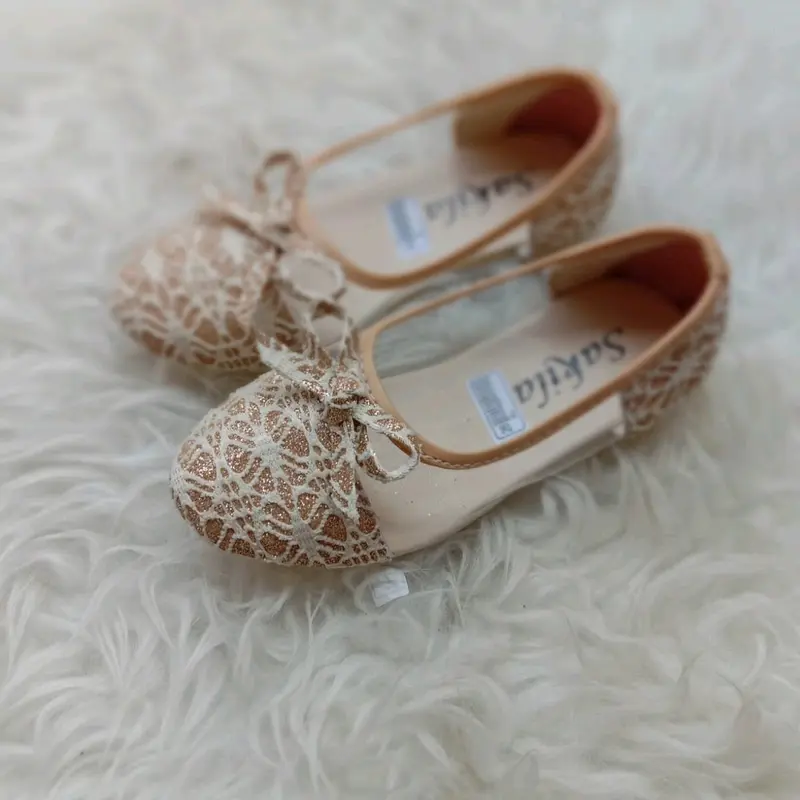khainuna sepatu flat kaca brukat size 26-30 31-35 anak kaki fashion Tanpa Hak 1