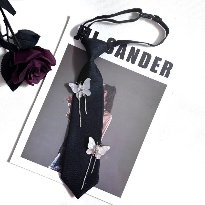 Broken Cocoon Butterfly Tie Female Butterfly Tassel Brooch Luxurious Style All-Matching Shirt Dress Neck Band Accessories New 0