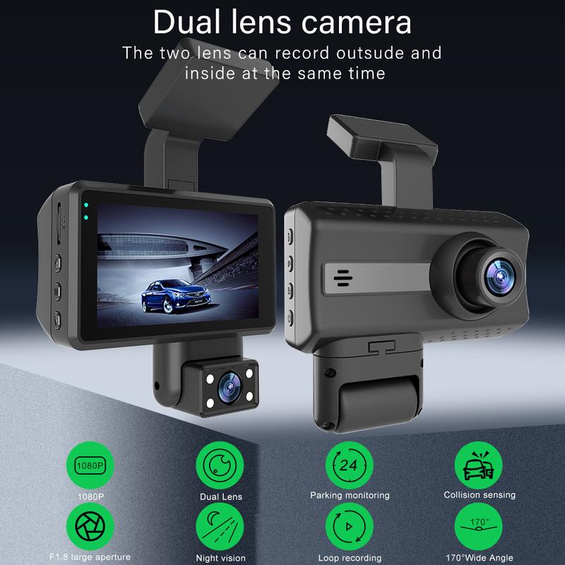 Product Introduction of Dash Cam HD 1080P Night Vision 360-Degree Rotatable Lens Dual Recording In-Car Front Camera Hidden 32