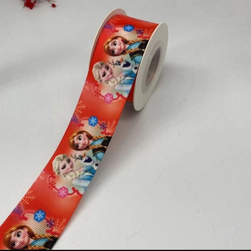 (1.5 Inch 10 Yards )Princess Printed Hair Accessories Material Hair Bow Ribbon Flower Cake Gift Packing Ribbons 0