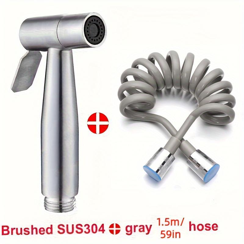 Handheld Bidet Sprayer & 1.5m Hose Set, 1 Set Shower Toilet Bidet Faucet Sprayer with Self-Cleaning Nozzle, Uncharged Power Mode, without Bracket 2