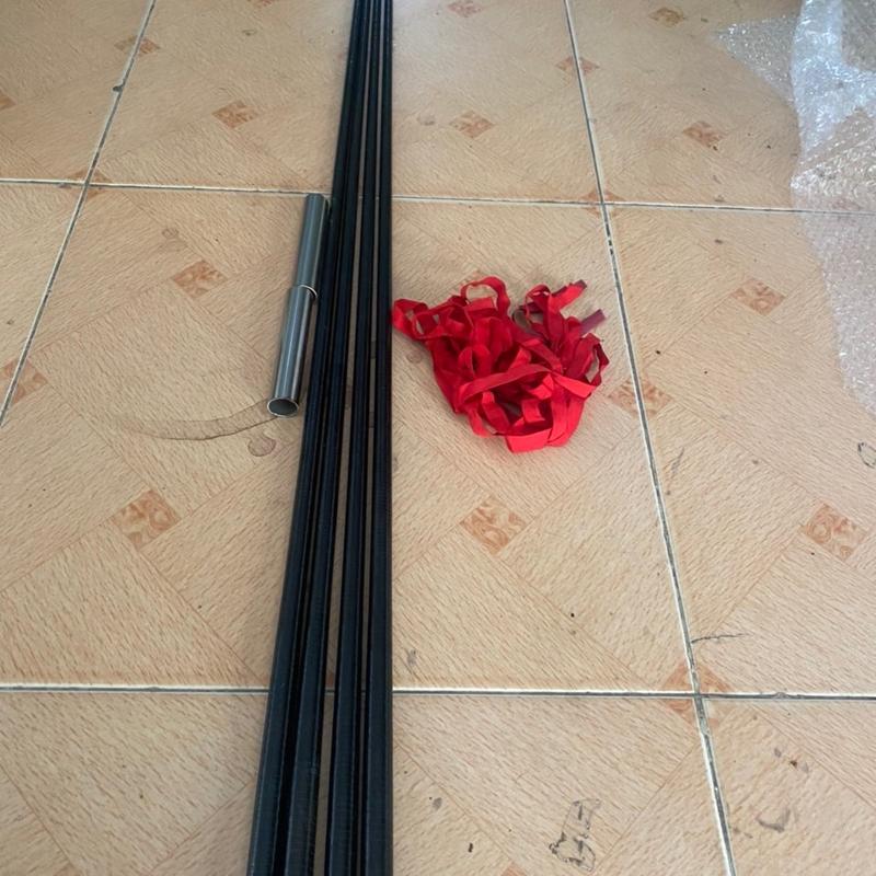 Xả kho 4 nan cacbon đen xoắn 1m53 làm diều 3m - kèm 2 ống inox và dây quấn