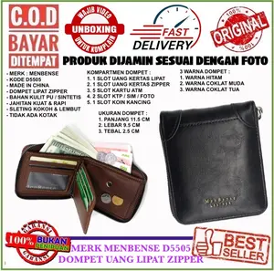 MENBENSE D5505 DOMPET UANG SLETING RESLETING ZIPPER DENGAN TEMPAT KOIN