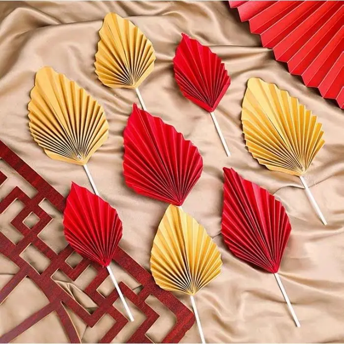 HIASAN KUE PAPER LEAF TOPPER 1 SET ISI 2 SIZE 9 CM