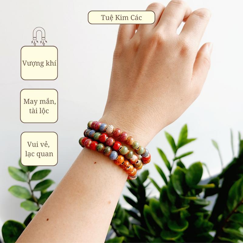 Chuỗi gốm đa sắc 108 hạt 6mm - Phụ Kiện đeo tay 1