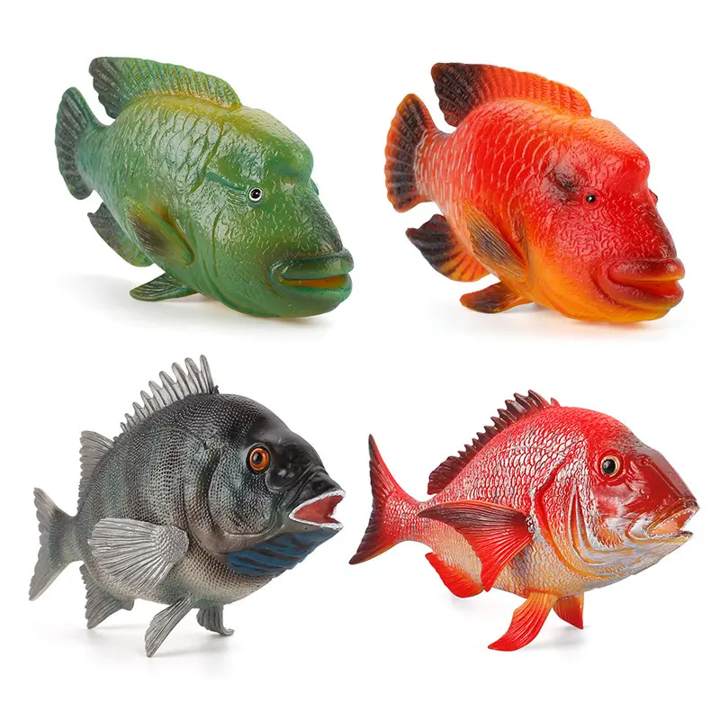 Simulation Subtropical Marine Animal Oplegnathus Fasciatus Red Silk Fish Su Mei Fish Model Solid Ornamental Fish Ornaments Cross-Border Export