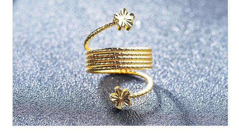 Product Introduction of European Coin Alluvial Gold 24K Gold Plated Spring Ring Imitation Gold Personality Lady Exaggerated Spring Women's Ring Factory Wholesale CHS Kaki Huy Hi Women U 5