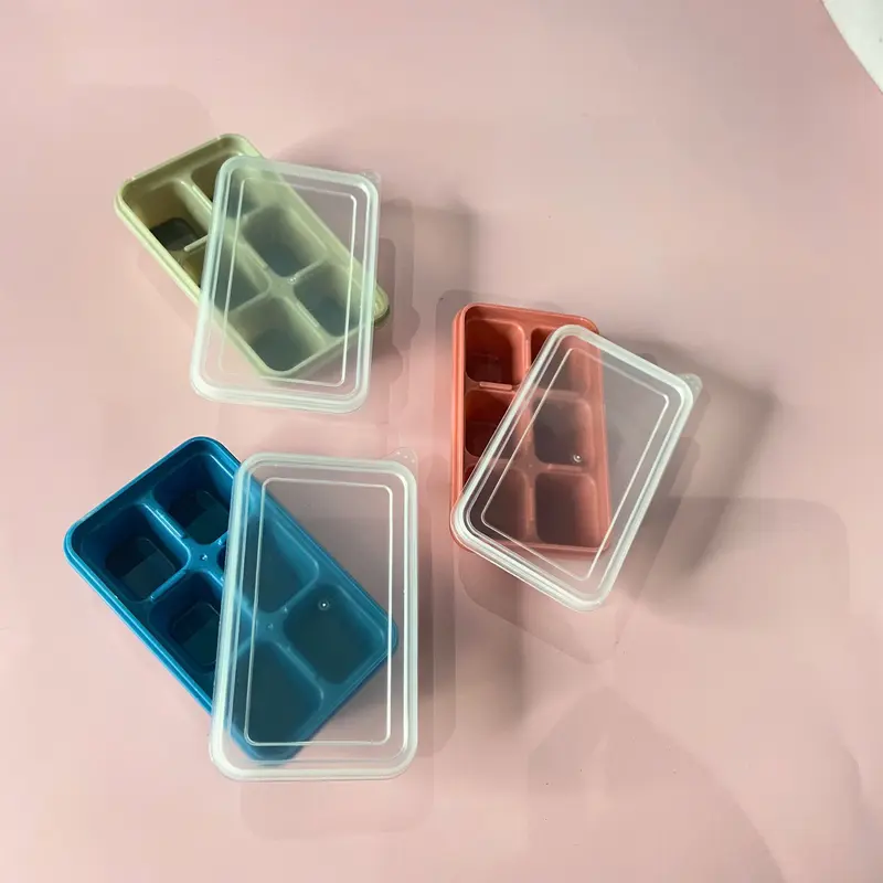 Combo 5 Khay Làm Đá 6 Ô Chất Liệu Nhựa Kết Hợp Silicon, Khay Làm Đá Có Nắp Đậy , Sâu Lòng , Khuôn Làm Đá, Khuôn Làm Thạch khayla  mdavientron 3