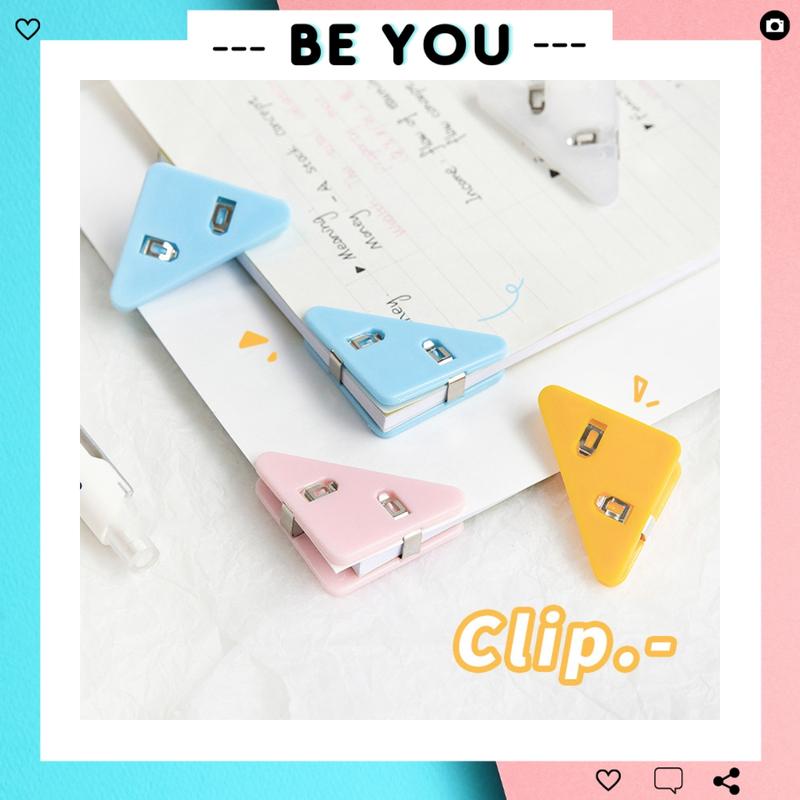  Ghim Kẹp Giấy Tam Giác Dễ Thương Kẹp Tài Liệu Bằng Nhựa Trang Trí Cute - BEYOU 