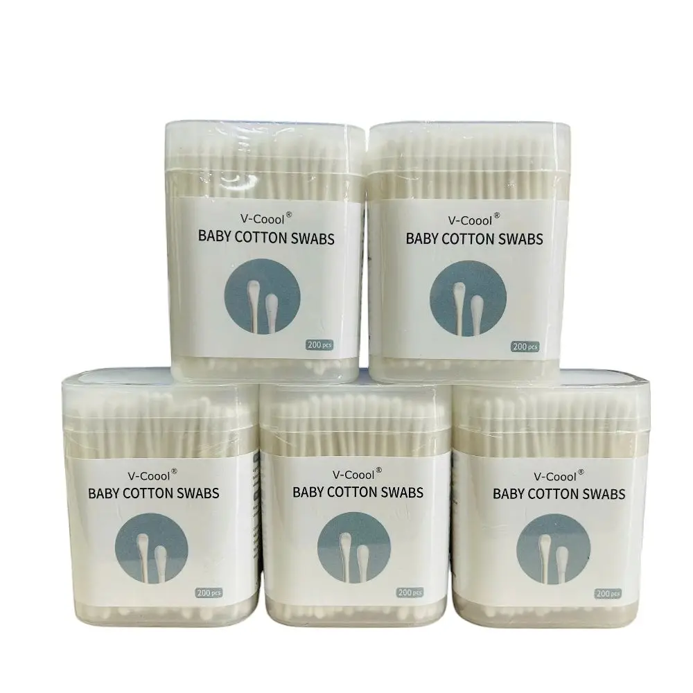 Combo siêu SALE 5 hộp tăm bông VCoool kháng khuẩn vệ sinh tai mũi cho bé