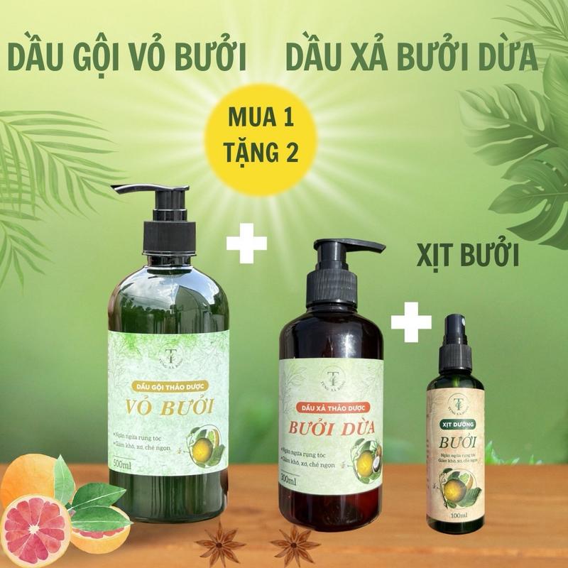 [ Mua 1 tặng 2 ] Combo ( tặng dầu xả + xịt tóc ) Dưỡng Tóc Chăm Sóc Tóc gội dầu  gội thảo dược handmade combo chăm sóc tóc thảo dược Nữ Women