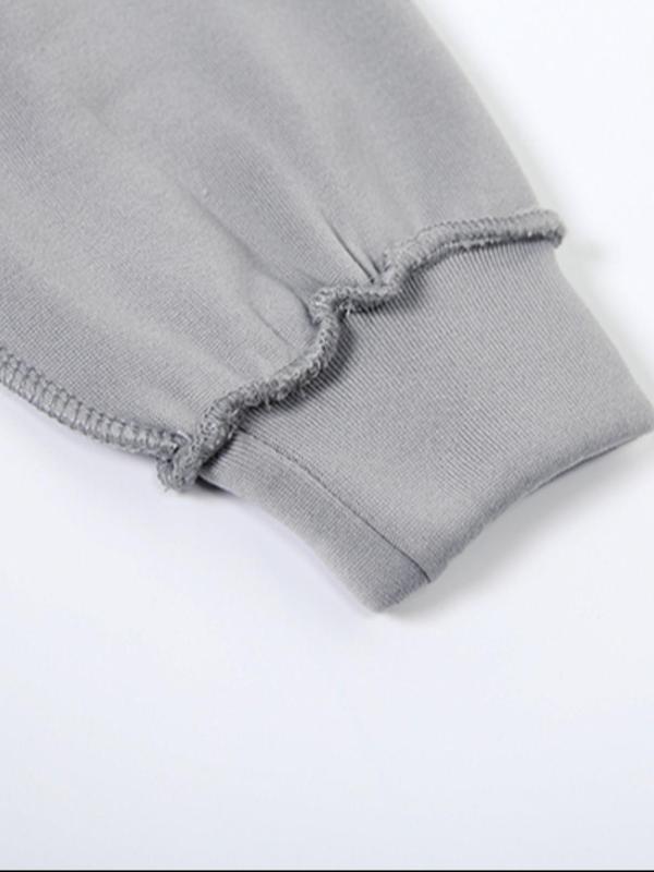 Women's Solid Zip Up Hoodie & Elastic Waist Pants Set, Casual Fashion Cozy Two-piece Set for Daily Outdoor Wear, Women's Clothing for Fall & Winter 5