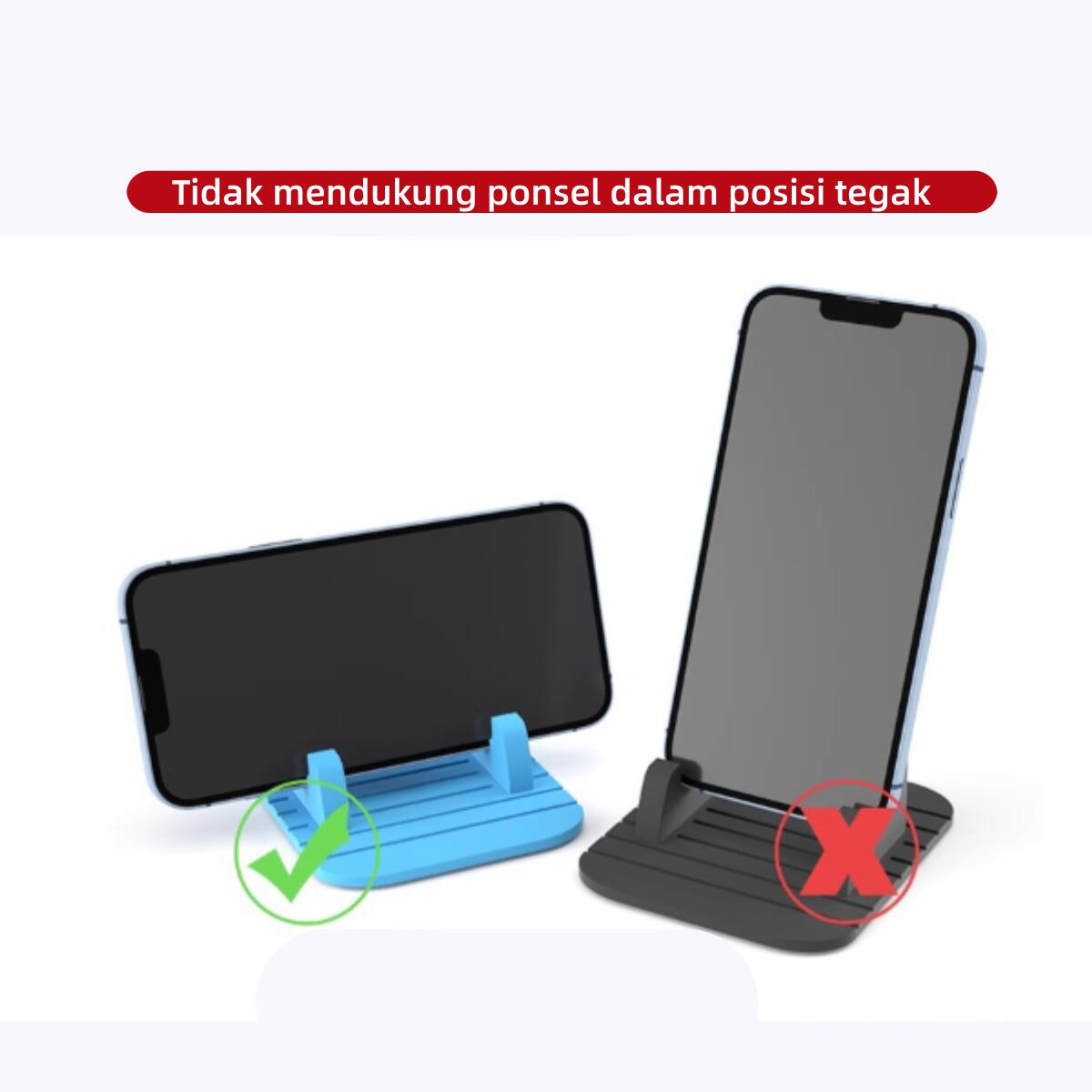 [Luarr]  Tempat Hp Mobil Anti-Selip dari Silikon / Tempat Hp Mobil untuk Orang Malas, kecil dan mudah disimpan. Cocok untuk ponsel, tablet, menonton TV, dan navigasi.