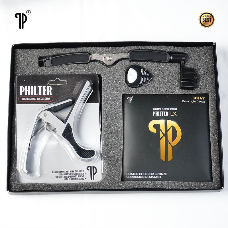 [Philter Signature Bundle] Senar Gitar Akustik Philter String Capo ...