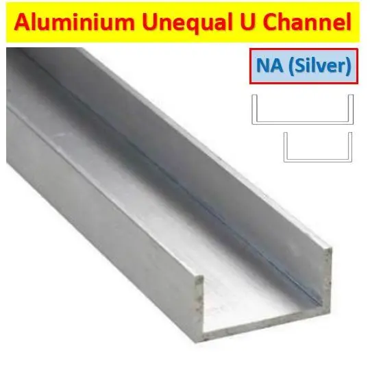 NA Aluminium Unequal U Channel Frame Profile Silver Color Aluminum C ...