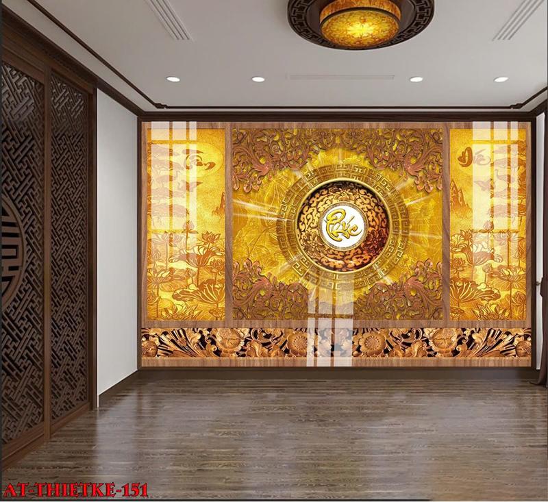 Tranh Treo Phòng Thờ, chất liệu in gỗ tráng gương bọc viền cao cấp, kích thước 80x120cm mẫu 2