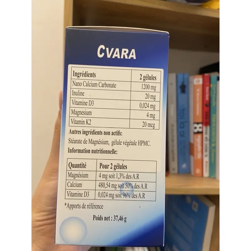 Canxi Nano Cvara cho bà bầu và người lớn tuổi, giảm tê bì chân tay, đau vai gáy I Nhập khẩu chính hãng Pháp.thuochieuqua. Hộp 60 viên 3