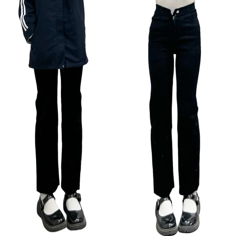 Quần jeans Yến Tee ống đứng đen trơn, 1 cúc, cạp quần siêu cao 35cm , mặc che khuyết điểm , đi học đi chơi đều xinh Nữ, quần jeans nữ, quần jean, quần jean nữ