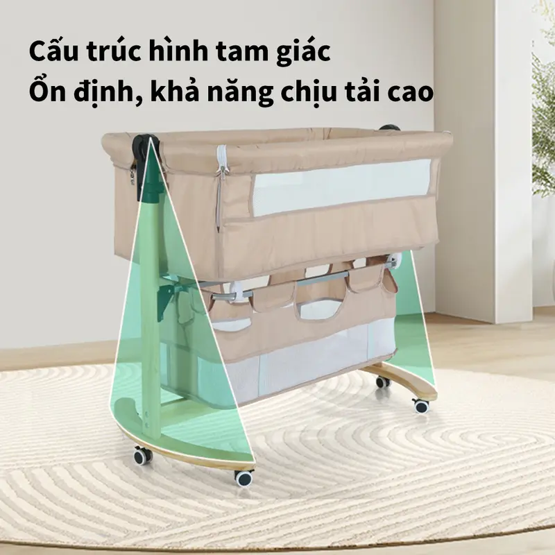 Nôi Cho Bé Sử Dụng Chân Gỗ Cao Cấp Thiết Kế Tinh Tế Mang Đến Sự Bền Đẹp và Thoải Mái Cho Giấc Ngủ Của Bé Voi 2