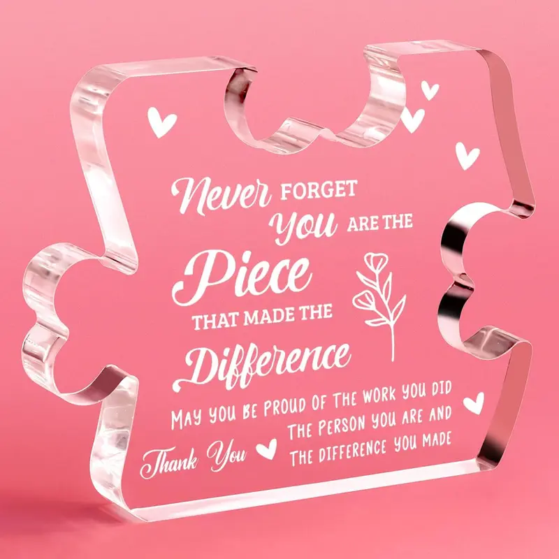 Creative Puzzle Design Desktop Ornament, 1 Count Acrylic Ornament for Bestie Sister, Room Decor, Home Decor Supplies, Home Decor Ideas 8