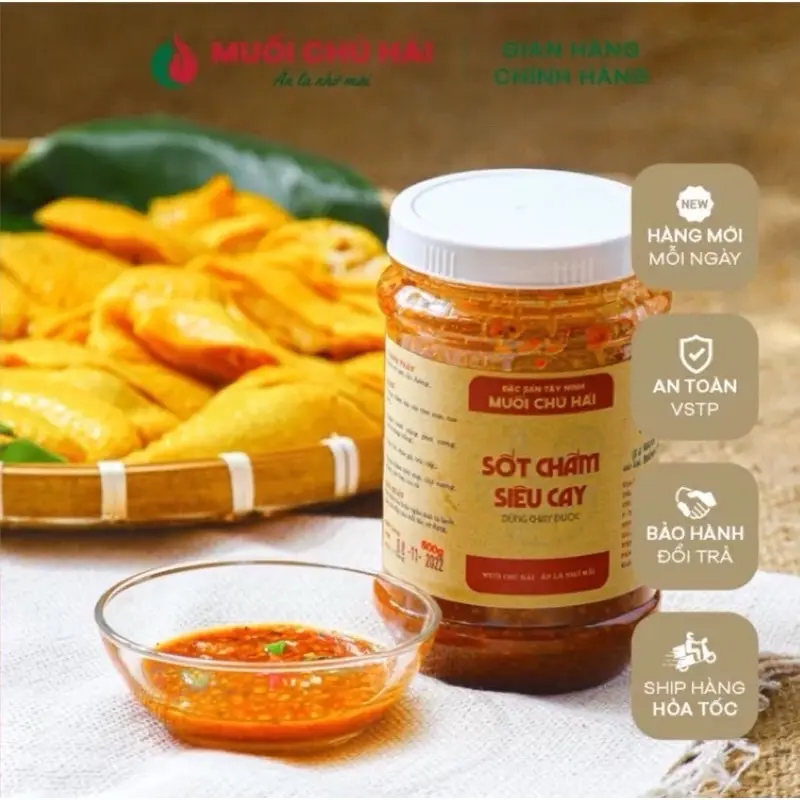 [COMBO 2 HŨ] SỐT CHẤM [SIÊU CAY/CAY VỪA] Muối Chú Hải (CHÍNH HÃNG) - Hủ Lớn 500gr - Đặc Sản Tây Ninh Nước Sốt Gia Vị Chua