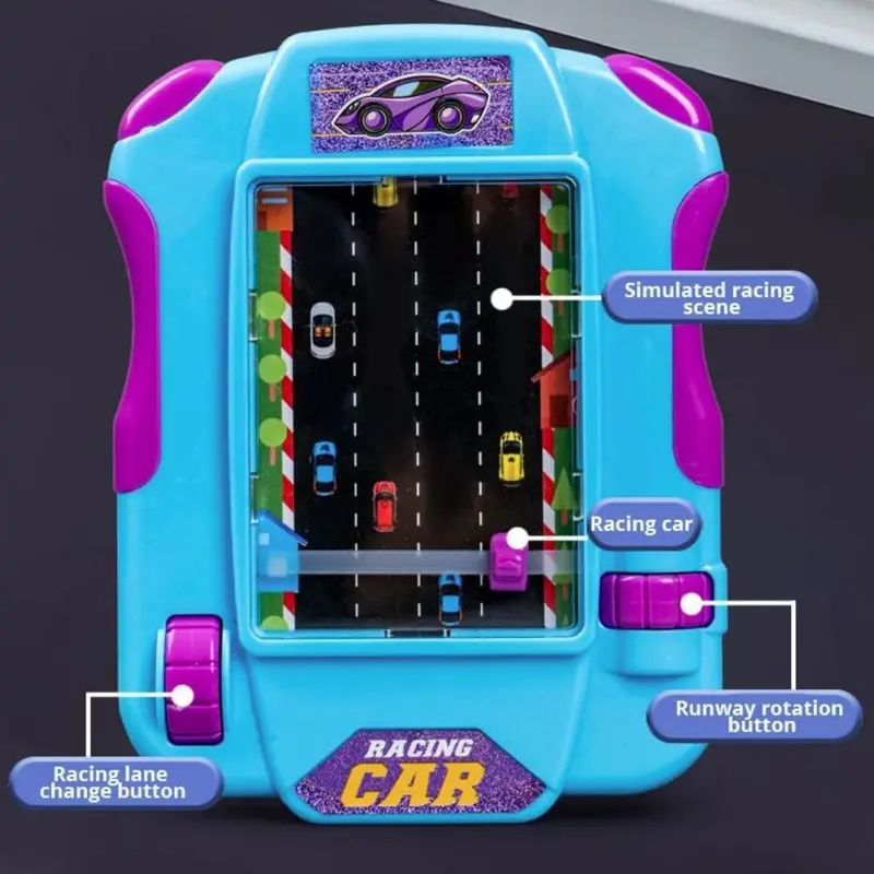 Máy Chơi Game Xe Đua, Màn Hình Lớn, Thiết Kế Trò Chơi Đua Xe Tinh Tế, Sáng Tạo Và Cầm Tay, Mô Phỏng Trò Chơi Ô Tô Lái Xe, Phong Cách Phiêu Lưu, Đồ Chơi Trò Chơi Lòng Bàn Tay An Toàn, Thích Hợp Cho Trẻ Em 6