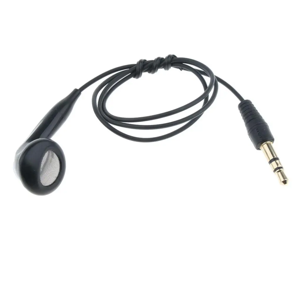 3.5mm Single Side Wired Earphone Earbuds Music Sport Earphone 45cm Black