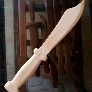 Belati polos kayu jati ujung tombak/belati polos latihan pencak silat Boxing