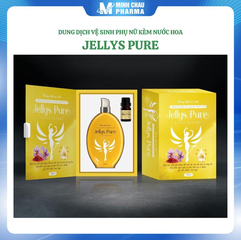 [Chính hãng] Dung dịch vệ sinh cho cả nam và nữ thảo mộc hương nước hoa Pháp Jellys Pure 120ml (Có che tên) + Tặng 1 DDVS Tía tô trầu không-Collagen + Tặng 1 nước hoa vùng kín (Có che tên) Women