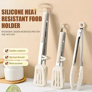 Penjepit Makanan Clip/ 12 inci Dengan Pemegang Kecil / Penjepit Makanan Silikon Tahan Panas Puith Knitterr