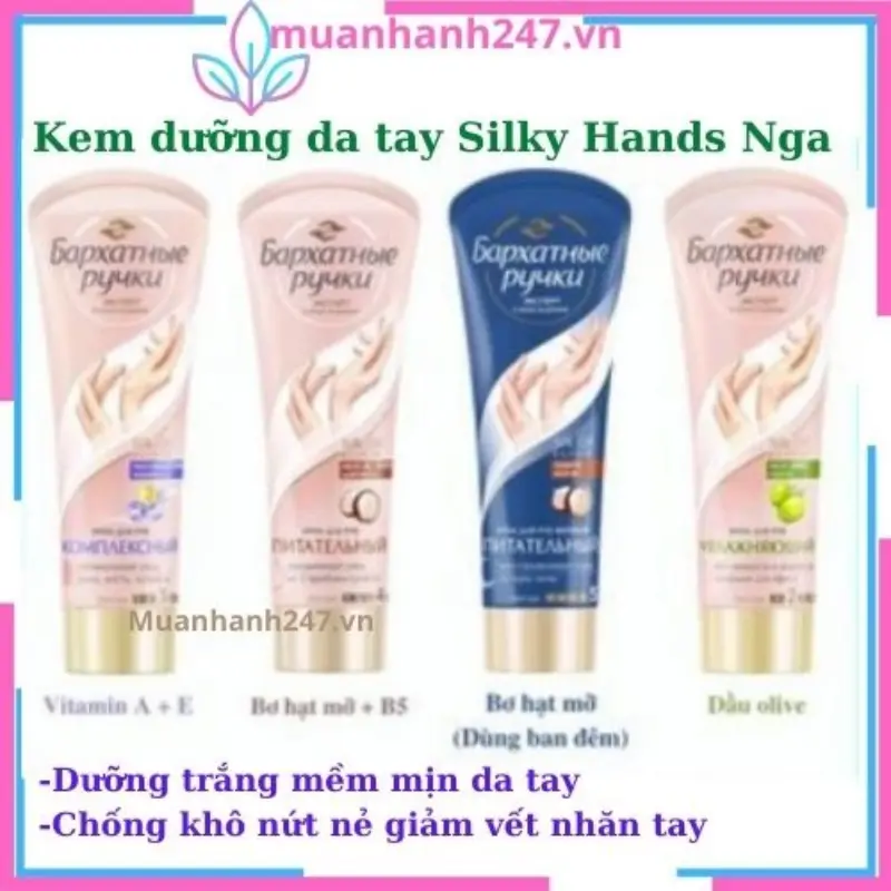 Kem Dưỡng Da Tay Giúp Làm Ẩm, Mềm Mượt Da Tay Và Móng, Chống Lão Hóa Trắng Da Kem Dưỡng Lụa Silky Hands Nga 80ml kem  dưỡng  da  tay  jingchunmimi kem  dưỡng  da  tay  mềm  mại hand  cream