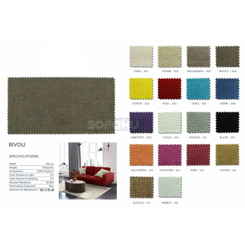 RIVOLI Hikaron Bahan Kain Rivoli Fabric Jahit Interior Sofa 0